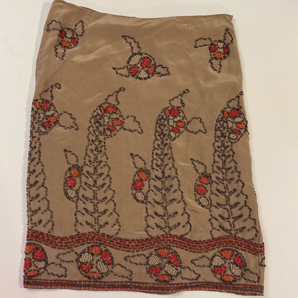 Vintage Ralph Lauren Beaded Silk Skirt